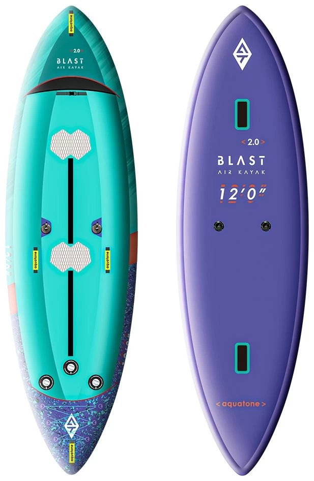 Aquatone Blast 12'0" Recreational Kayak 2-Person Green-Purple 3 Aquatone Blast 12'0" Recreational Kayak 2-Person Green-Purple