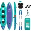 Aquatone Blast 13'6" Recreational Kayak 3-Person Green-Purple -Surf Promotiewinkel aquatone blast 13 6 recreational kayak 3 person green purple 0 1