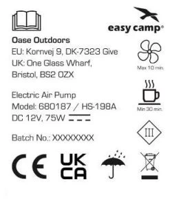 Surf Promotiewinkel -Surf Promotiewinkel easy camp el nino 12v pump black 13 x 11 5 x 10 2 cm black 1