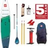 Red Paddle Co. Red Paddle Co 12'6 Voyager MSL Inflatable SUP + Hybrid Tough Paddle White-Green-Dark Blue -Surf Promotiewinkel red paddle co 12 6 voyager msl inflatable sup hybrid tough paddle white green dark blue 0
