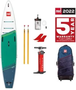 Red Paddle Co. Red Paddle Co 12'6 Voyager MSL Inflatable SUP White-Green-Dark Blue -Surf Promotiewinkel red paddle co 12 6 voyager msl inflatable sup white green dark blue 4 1