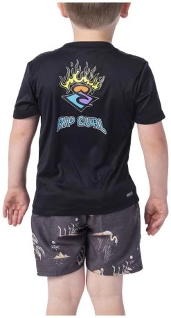 Rip Curl Grom Search Logo Short Sleeve -Surf Promotiewinkel rip curl grom search logo short sleeve black marled 2 jaar black marled 1